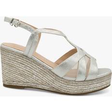 Silver - Women Espadrilles Paradox London Wide Fit Shimmer 'Yanelli' Wedge Espadrilles Silver