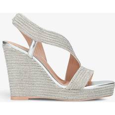 Silver - Women Espadrilles Carvela Gala Wedge Jewel Wedge Heel Espadrilles, Silver