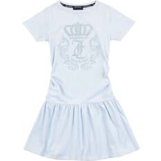 Juicy Couture Girls Heather Kids Diamante Crown-embellished Stretch-velour Dress 7-15 Years 14-15 Years