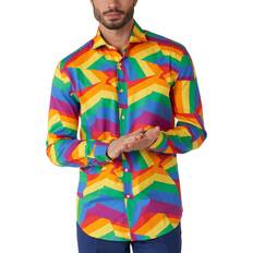 OppoSuits Men's Long-Sleeve Zig-Zag Rainbow Shirt Miscellane