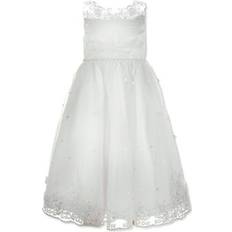 Bonnie Jean Girls Embroidered Ballerina Dress white Big Girls