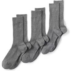 Lands' End Underwear Lands' End Men's Seamless-Toe Cotton 3-Pack Dress Socks, XL, Grey