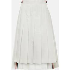 XXXS Skirts Thom Browne RWB Stripe pleated cotton midi skirt white