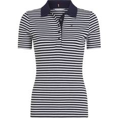 Tommy Hilfiger Women's Stripe Rib Slim Polo - White