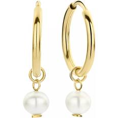 Isabel Bernard Earrings Belleville Luna Karat Hoop Earrings With Freshw gold Earrings for ladies unisize