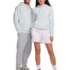 Nike Unisex Jumpers Nike Sportswear Club Fleece Pullover Hoodie - Pure Platinum/White