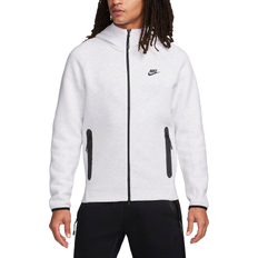 Grey - Men Tops Nike Sportswear Tech Fleece Windrunner Zip Up Hoodie For Men - Birch Heather/Black
