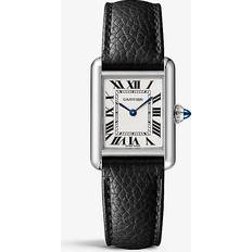 Cartier Men Watches Cartier Steel/ Black CRWSTA0042 Tank Must Small Stainless-steel and Grained-leather