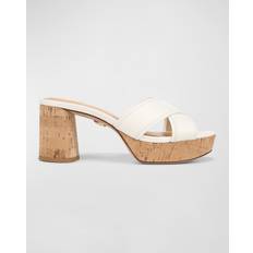 Veronica Beard Dory Block-Heel Sandal Coconut