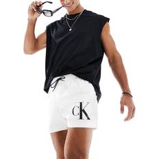 Men - White Swimwear Calvin Klein Logo Swim Shorts White