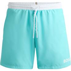 Hugo Boss Blue - Men Clothing Hugo Boss Starfish Quick Dry Swim Shorts With Logo Print - Turquoise
