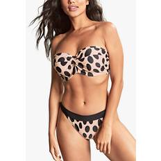 Panache Women Swimwear Panache Swim Ella Twist Bandeau Bikini Top, Black/Taupe