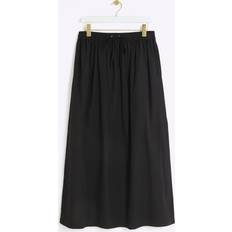 Skirts River Island Womens Black Elasticated Waist Maxi Skirt