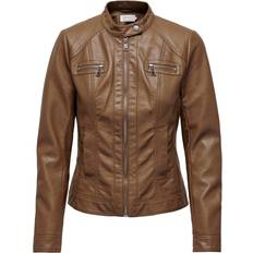 L - Leather Jackets - Women Only Bandit Short Jacket - Brun/Cognac
