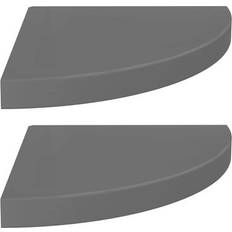 vidaXL 323914 High Gloss Grey Wall Shelf 35cm 2pcs