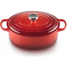 Le Creuset Cast Iron Cookware Le Creuset Cerise Signature Cast Iron Oval with lid 4.7 L