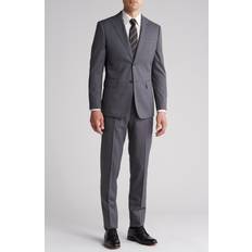 English Laundry Men's Slim Fit Wool Blend Windowpane Suit Grey