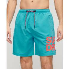 Superdry Men - XL Swimwear Superdry Herren 17" Sportswear Badeshorts aus Recyceltem Material mit Logo Blau Größe: Blau