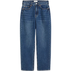 H&M Slim Straight High Ankle Jeans - Denim Blue