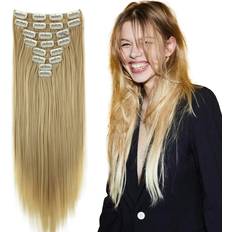 Blonde Clip-On Extensions CAISHA Prettyshop XXL Blonde Mix 24" 8-pack