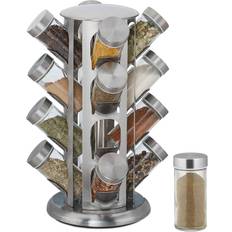 Relaxdays Rotating spice rack with 16 glass jars