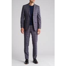 English Laundry Men's Slim Fit Check Suit Grey