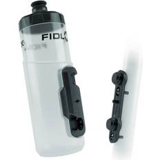 Fidlock Twist Bottle 600 Set- Bike Water Bottle Holder with Attached Bottle Cage Free Magnetic Mount, Clear