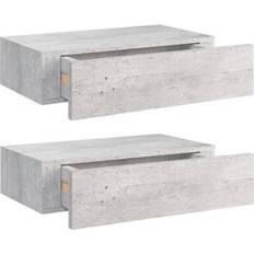 vidaXL 330252 Concrete Grey Wall Shelf 40cm 2pcs