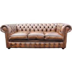 Chesterfield Antique Tan Sofa 200cm 3 Seater