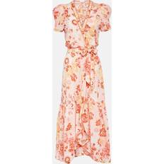 Poupette St Barth Baba floral cotton wrap dress pink