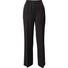 Topshop boxer fly detail pull on stripe tailored pants in black