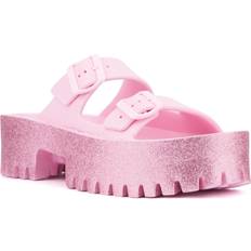 Olivia Miller Women's Sparkles Slide Sandal Pink