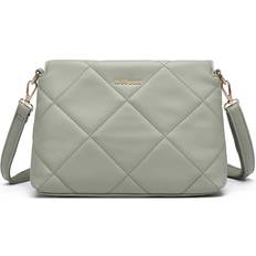 Miss Lulu Green PU Leather Rhombus Shoulder Bag