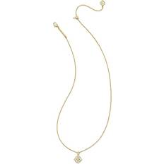 Kendra Scott Dira Crystal Pendant Necklace Gold White Crystal Necklace Gold One One