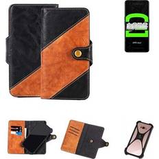 K-S-Trade Handy hülle für oppo reno ace 2 wallet case cover smartphone schwarz braun