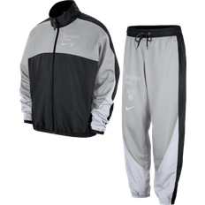 Nike High Collar Jumpsuits & Overalls Nike Brooklyn Nets Starting 5 Courtside Men's NBA Graphic Print Tracksuit - Black/Flat Silver/White