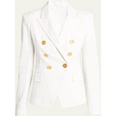 White Blazers Balmain 6-Button Denim Jacket white