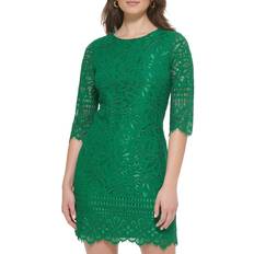 Kensie Lace Sheath Dress Green