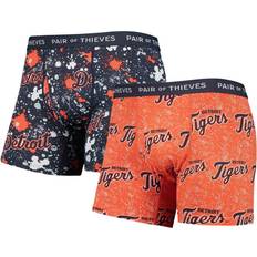 Pair of Thieves Men's Orange, Navy Detroit Tigers Super Fit 2-Pack Boxer Briefs Set Orange, Navy