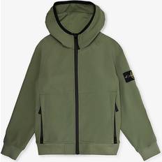 Elastane Shell Jackets Stone Island Kid's Patch Hooded Stretch-Woven Jacket - Musk