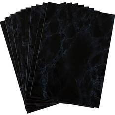 D-C-Fix A4 Self-adhesive Vinyl Sheets Craft Pack MARBLE BLACK 10 Sheets Black