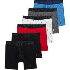 Polo Ralph Lauren Polyester Men's Underwear Polo Ralph Lauren Classic Stretch Cotton 5-Pack with Cooling Modal Bonus Boxer - Polo Black/Rl2000 Red/White/Charcoal Heather/Spa Blue Heather