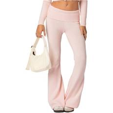 Edikted Women's Desiree Low Rise Fold Over Pants Light-pink