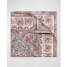 Handkerchiefs Eton Mens Red Paisley-print Silk Pocket Square