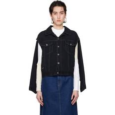 MM6 Maison Margiela Black Cutout Denim Jacket 900 Black IT