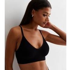 New Look Black Ribbed Seamless Bralette