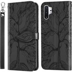 Samsung Galaxy S10+ Wallet Cases For Samsung Galaxy Note10 Pro Note10 5G Wallet Case,2 Credit Card Slot ID Card Holder,PU Leather Flip Case with Strap Black