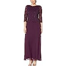 Alex Evenings Damen Langes vollem Rock zierliche und Normale Größen Kleid fr besondere Anlsse, Deep Plum, Petite