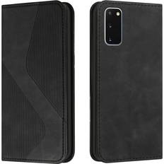 Samsung Galaxy S20 Mobile Phone Covers Samsung Galaxy S20 Case, PU Leather Flip Cover Magnetic Closure Wallet Card Slots Stand Case,Black