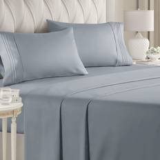 CGK Unlimited 4 Deep Pocket Muted, Heathered Bed Sheet Blue